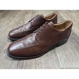 Pronto Uomo FIRENZE Made In Italy Oxford Lace Up Brown Leather Men's Shoes 10